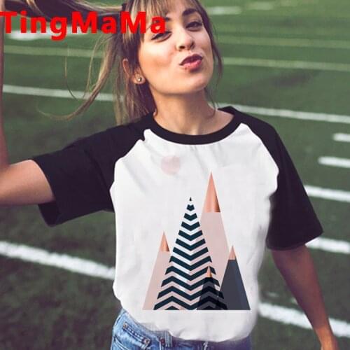 Hot Beautiful Geometry Printed T Shirt Women Kawaii Geometric Graphic Tees Harajuku Aesthetic Shirt Grunge Unisex T-shirt Female