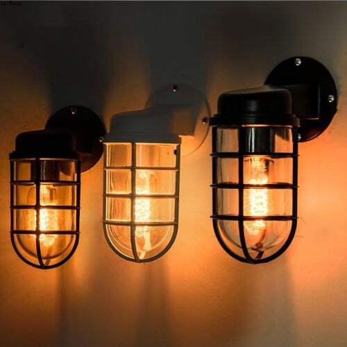 Retro Wall Lamps Industrial Post Modern Art Vintage Lighting Restaurant Living Room Clothing Store Hollow Glass Iron