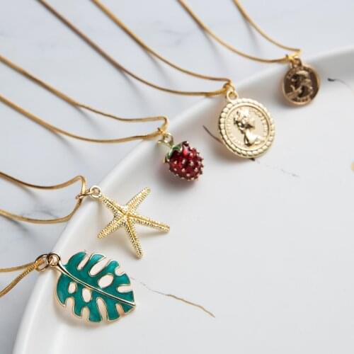 Romantic Sweet Cute Multiple Style Fruits Shape Pendant Necklaces For Women And Children Christmas Presents Wedding Accessories
