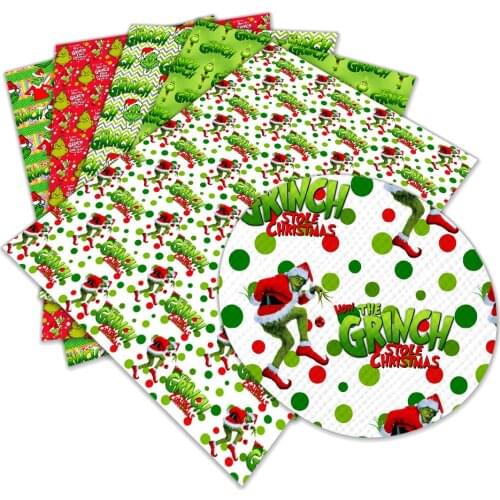 30 cm x 136cm Merry Christmas Pattern Synthetic Faux Leather for Bow Synthetic Leather DIY Decoration Crafts