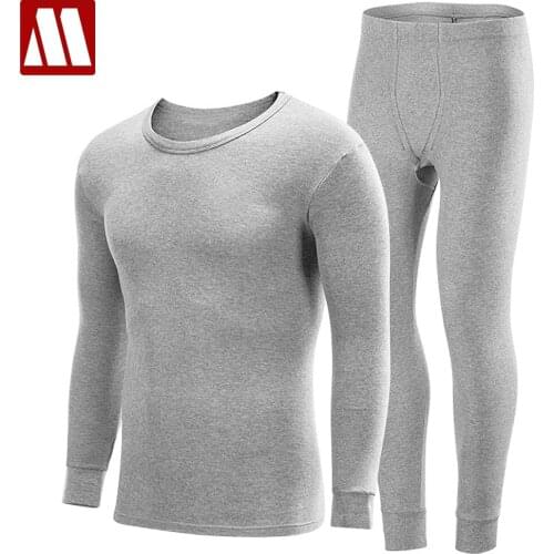 S-XXXXL Men Plus Size Thermal Underwear Sets Male Winter Bottoms Plus Thick Warm Round Neck Undershirts Trousers Man Long Johns