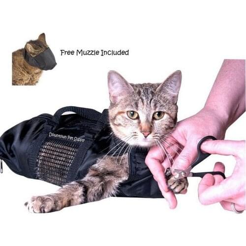 Mesh Cat Grooming Bath Bag Cat bag For Pet Bathing Nail Trimming Injecting Anti Scratch Bite Restrain Pet Cleaning Supplies