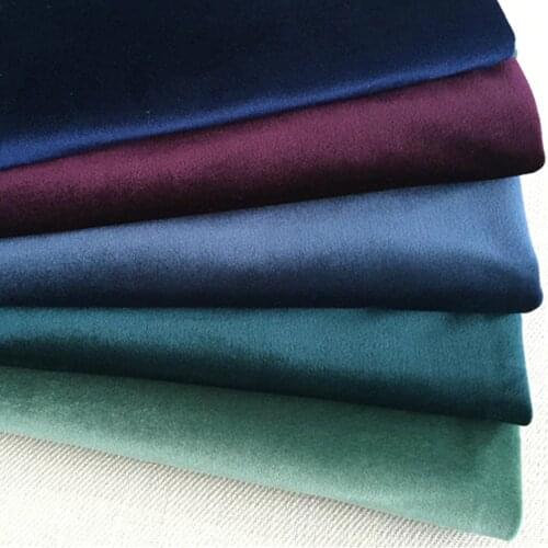ESSIE HOME 140CM Silk Velvet Fabric Velour Fabric Pleuche Table Cloth Table Cover Upholstery Curtain Fabric Red Blue Brown Green
