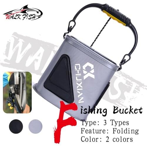 WALK FISH Fishing Bag Bucket Folding Portable EVA Lightweight Bucket Outdoor Camping Hiking Bucket Fishing Tackle Tools