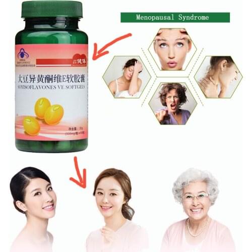 Soy Isoflavone Softgel 500mg Soybean Isoflavone Soft Capsule Female Lady Care Anti-aging Relieve Menopausal Symptoms