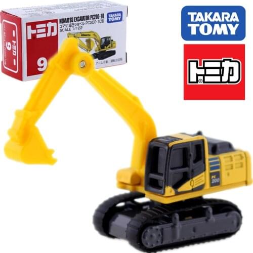 Takara Tomy Tomica World Komatsu Excavator PC200-10 Construction Vehicle No. 9 Alien Diecast Car Pop Kids Toys For Children