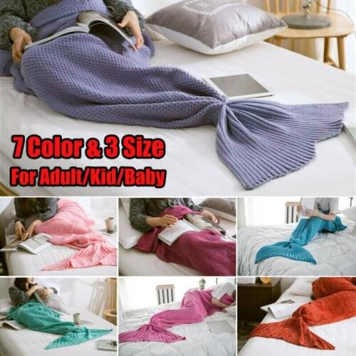 New Mermaid Tail Blanket Crochet Mermaid Blanket For Adult Super Soft All Seasons Sleeping Knitted Blankets