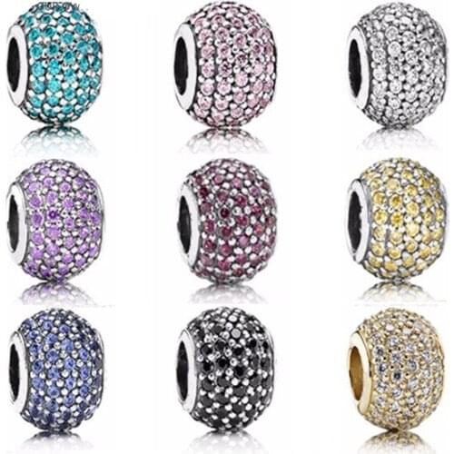 NEW Luxury 925 Sterling Silver Pave Open My Heart Cubic Zirconia CZ Clip Charms Fit Bracelet DIY bracelet factory Wholesale