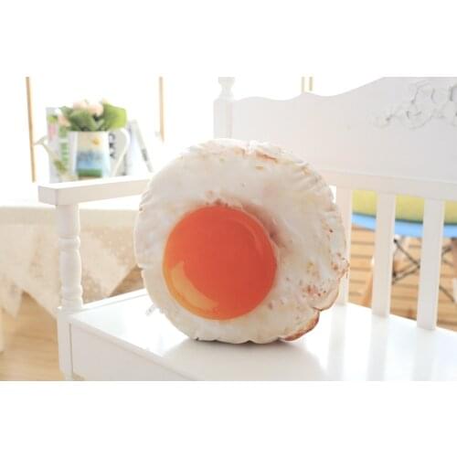 Fried Egg Plush Toy Simulation Stuffed Soft Baby Toy Cartoon Egg Doll Kids Girl Birthday Gift Pillow Toy Food Plush Girls Gifts