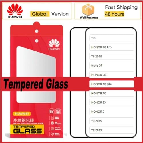 10D Anti-Burst Tempered Glass Huawei Y6 Y7 Y9 2019 Y9S HONOR 8X 9 10 Lite 20 Pro Protective Screen Protector Nova 5T Glass Film