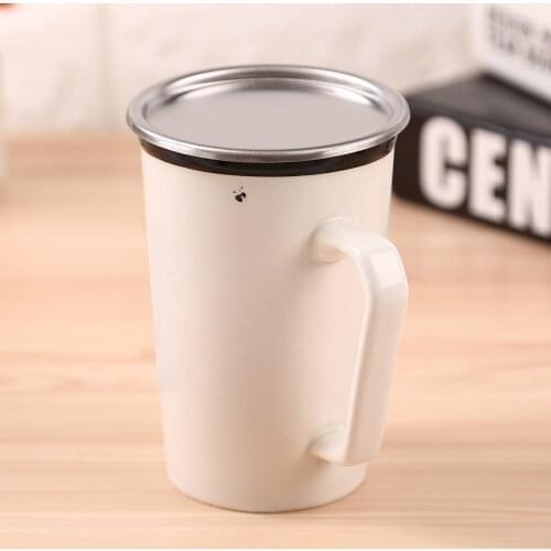 2 Fashion Ins Style Metal Lids Non Splash Stainless Steel Jars Caps Anti Spill Drinking Covers for 500ml Metal Tumbler Beer Mugs