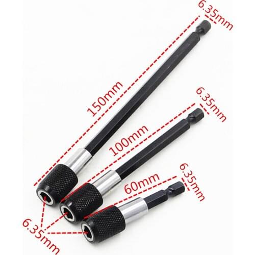 3pcs 1/4 Hex Shank Quick Release Electric Drill Magnetic Screwdriver Bit Holder 60mm100mm150mm quick change shank tool
