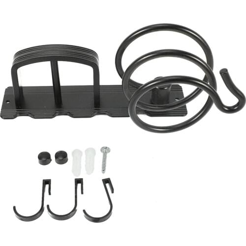 Aluminum DIY Hair Dryer Rack Wall Mounted Hairdryer Straightener Holder Set Bathroom Shelf for Washroom Supplies