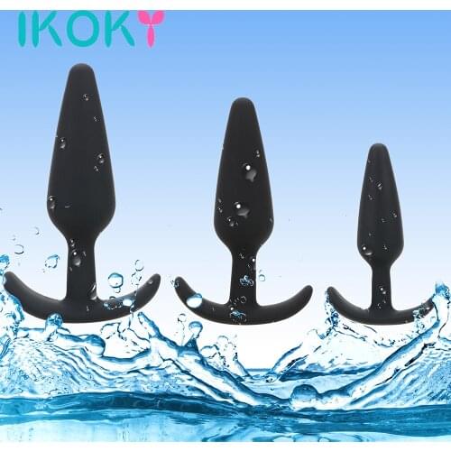 IKOKY 3 Size No Vibration Prostate Massage Butt Plug Anal Plug S/M/L Sex Toys for Woman