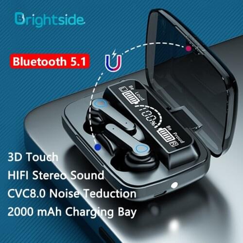 Wireless Headphones with Microphone Bluetooth 5.1 TWS Earbuds 2200mAh Charging Box Noise Cancelling ​Stereo Touch Earphone -M19