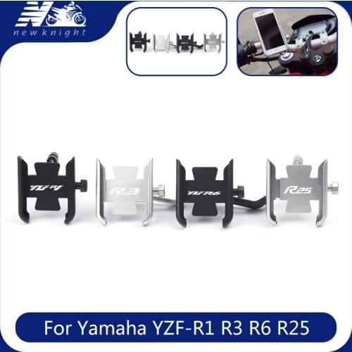 For Yamaha YZF-R1 R3 R6 R15 R25 R125 Motorcycle Mobile Phone Holder GPS Navigator Rearview Mirror Handlebar Bracket Accessories