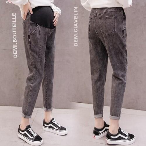 Maternity father jeans spring and autumn models pregnant women belly pants wearing casual pants fashion wild jeans