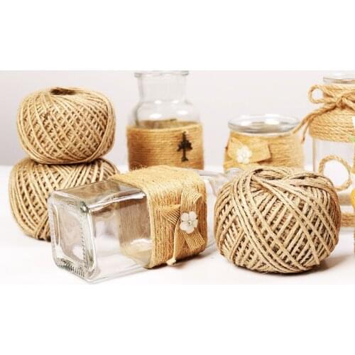 50M jute rope vintage decorative thickness tag rope DIY Wedding Birthday Wedding Decoration Rattan Gift Bouquet Packaging Rope