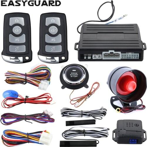 EASYGUARD PKE start stop engine system keyless remote central lock system remote engine start password entry shock warning DC12V