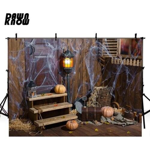 DAWNKNOW Pumpkin Photography Background Thanksgiving Day Happy Halloween Backdrop Children Photo Studio Customize lv2176