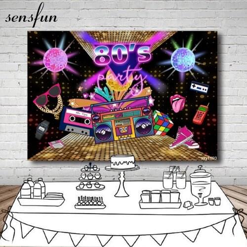 Retro 80s Themed Party Photography Background 80s Backdrops for Parties Hip Hop Decor Birthday Photo Booth Props Banner