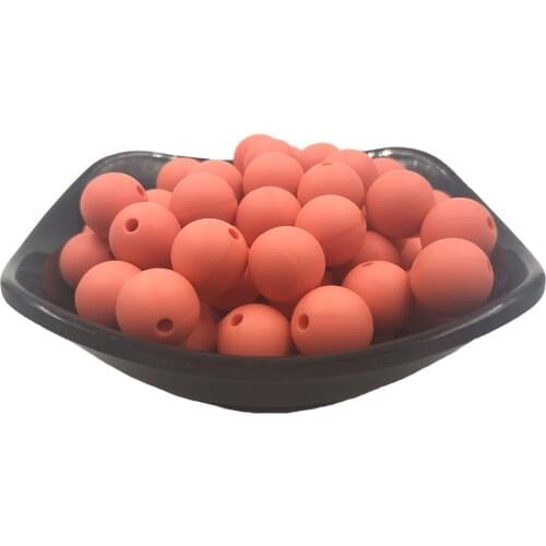 Fusion Coral Silicone Round Pearl Bead Teether 12/15mm Baby Teething Necklace DIY Pacifier Chain Care Silicone Teether Product