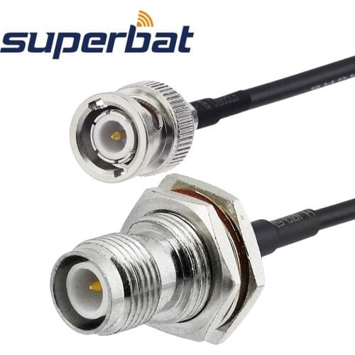 Superbat Pigtail Cable BNC Male Plug to RP-TNC Female Jack RG174 15cm Universal Extension Cable