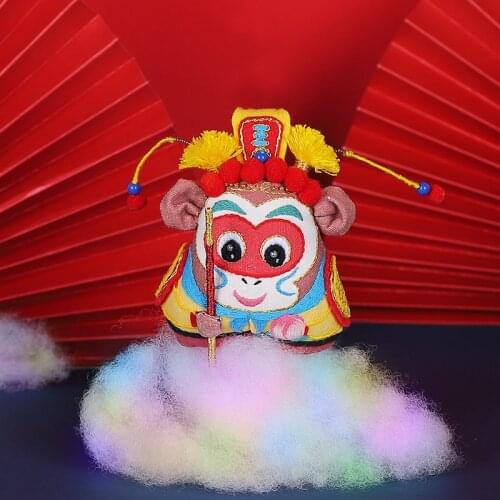 Embroidery Diy Kit Chinese Cartoon Animal Rabbit Man Handmade Pouch Peace Pendant For Boyfriend Gift Car Pendant Display