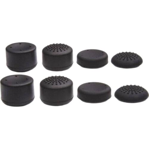 Pack of 8 pcs Analog Controller Raised Antislip Thumb Stick Grips Thumbsticks Joystick Cap Cover for PS4 Controller (Black)