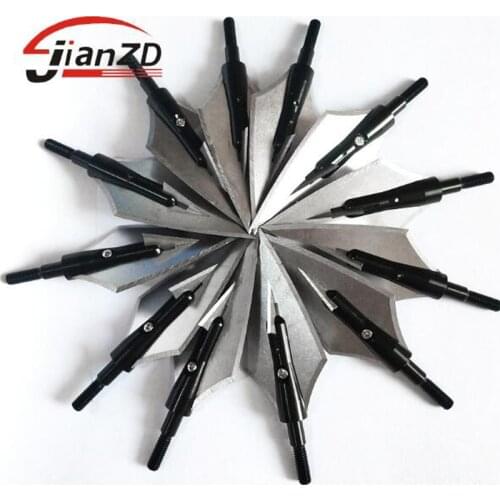 6/12/24 pcs Archery 2 Blade Arrowhead Aluminum Broadheads For Compound Bow and Crossbow Arrow Tips