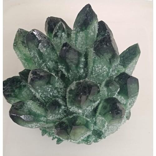Natural Green Ghost Phantom Quartz Crystal Cluster Healing Specimen wedding decoration aquarium