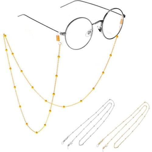 2021 New Popular Vintage Small Gold Bead Necklace Mask Chain Strap Hang On Neck Glasses Holder Rope For Women Glasses Strap