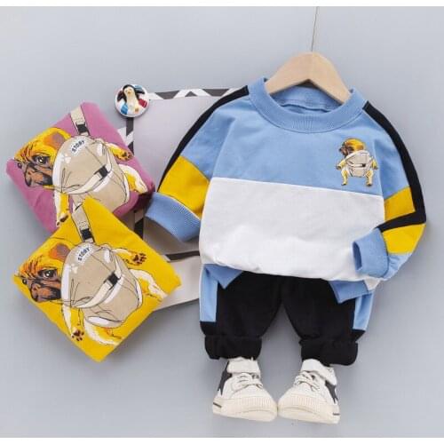 0-5 years Spring Boy Clothing set 2021 New Casual Fashion Cartoon dog T-shirt+ Pant Kid Children baby toddler boy clothing