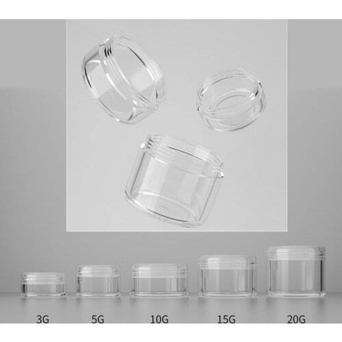 3g/5g/10g/15g/20g Empty Makeup Jar Pot Refillable Sample Bottles Plastic Transparent Travel Face Cream Lotion Cosmetic Container