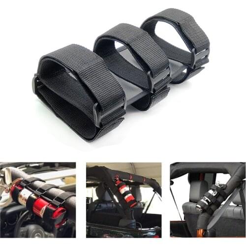 Adjustable Car Roll Bar Fire Extinguisher Mount Bracket Auto Fixed Holder Belt Car Interior Safety Fixing Straps Automobile