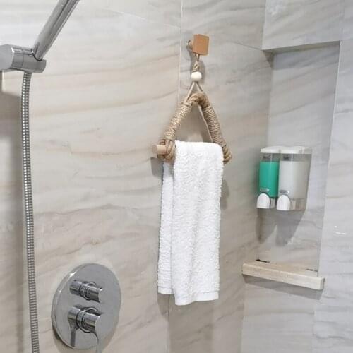 Retro Wall-mounted Towel Rack Roll Paper Towel Rack Bathroom Accessories Seamless Stickers cocina accesorio