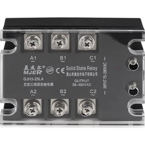 SSR 3 Phase SSR-25 AC to AC 25 SSR Three Phase SSR 25A GJH3 25LA
