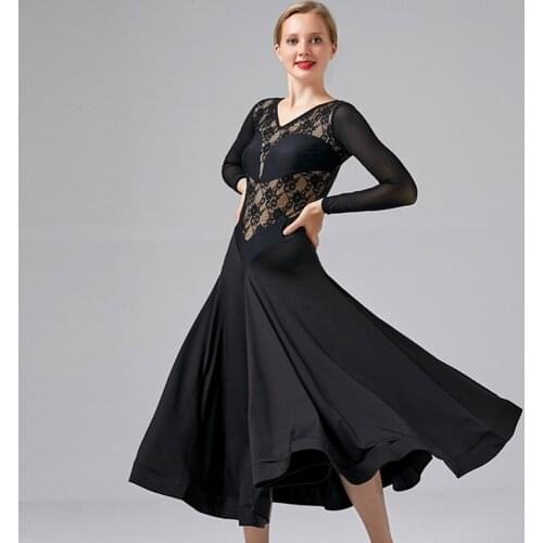 Waltz dance dresses standard ballroom dress women Red tango dress for ballroom dancing waltz dress lace long dress dance wear