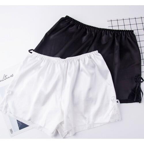 Silk Bow Safety Pants Summer Anti-Exposure Breathable Women Home Wear Boxer Lace Seamless Pantiesant Ropa Interior Femenina