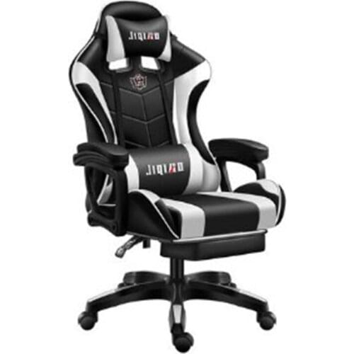 WCG LOL Gaming Chair PVC Household Armchair Ergonomic Computer Chair Office Chairs Lift and Swivel Function Adjustable Footrest