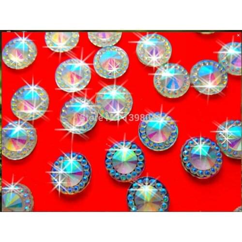 ZBROH Free shipping Round loose beads AB colour 10mm 300pcs Resin crystal rhinestones accessory gemstone strass