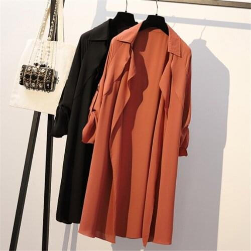 New Fashion Autumn Korean Version Women Trench Slim Girl Midi Long Coats Spring Casual Female Big Size Windbreaker Outwear W1172