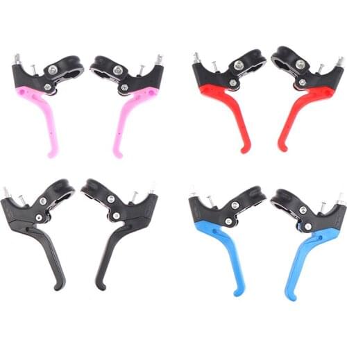 1 Pair Lightweight Children Bicycle Brake Handle 2-finger Mountain Bike Cycling Brake Levers Bike Bicycle 4 Colors