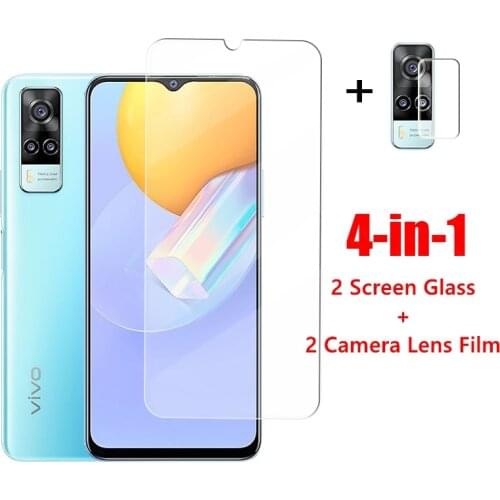 2Pcs Glass For Vivo Y31 Tempered Glass For Vivo Y31 Screen Protector HD Phone Protective Glass Camera Film For Vivo Y31