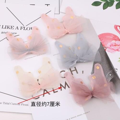 20pcs/Lot Handmade Chiffon Fabric Ribbon Bow Patch Sticker Craft Girl Women Headband Headwear Garment Shoe Handbag Deor Buttons