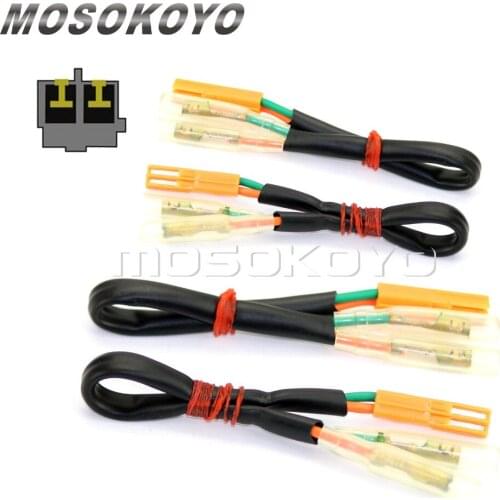 4pcs Motorcycle Turn Signal Wire Connectors Adapter for CBR125R CBF1000 VT1300 VTX1800 VTR250 CB 500 2002-2013