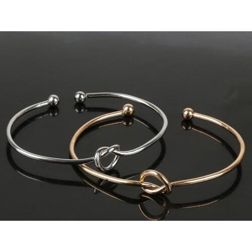 4pcs Gold/Rhodium Plated Adjustable Expandable Iron Bangles for Women Fashion Lady Wire Bracelets for Female Jewelry Gift