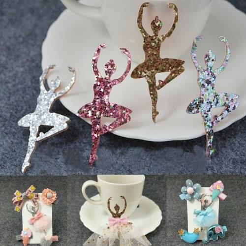 20pcs/lot 3.5x7.5cm ballet girls Appliques For children hair accessories and DIY Kid patches
