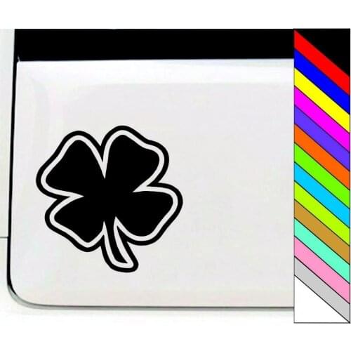 Four Leaf Clover Vinyl Window Decal Sticker for Laptop Decor 5x5cm