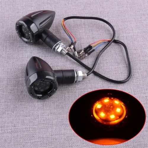 CITALL 2Pcs 8mm 13LED Universal LED Bullet Brake Running Turn Signal Tail Light Fit For Motorcycle with DC 12V